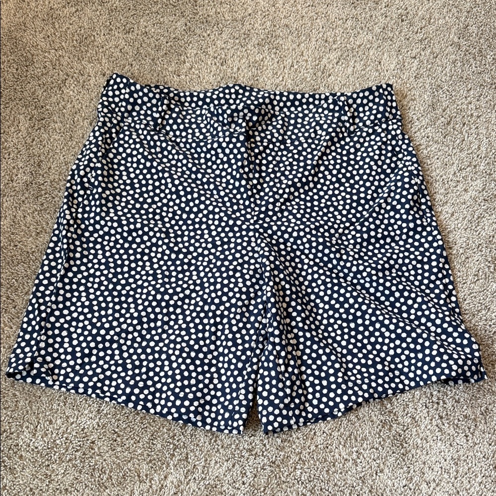 SPANX Women's Navy and White Sunshine UPF 50 Polka Dot Swim Shorts 1x